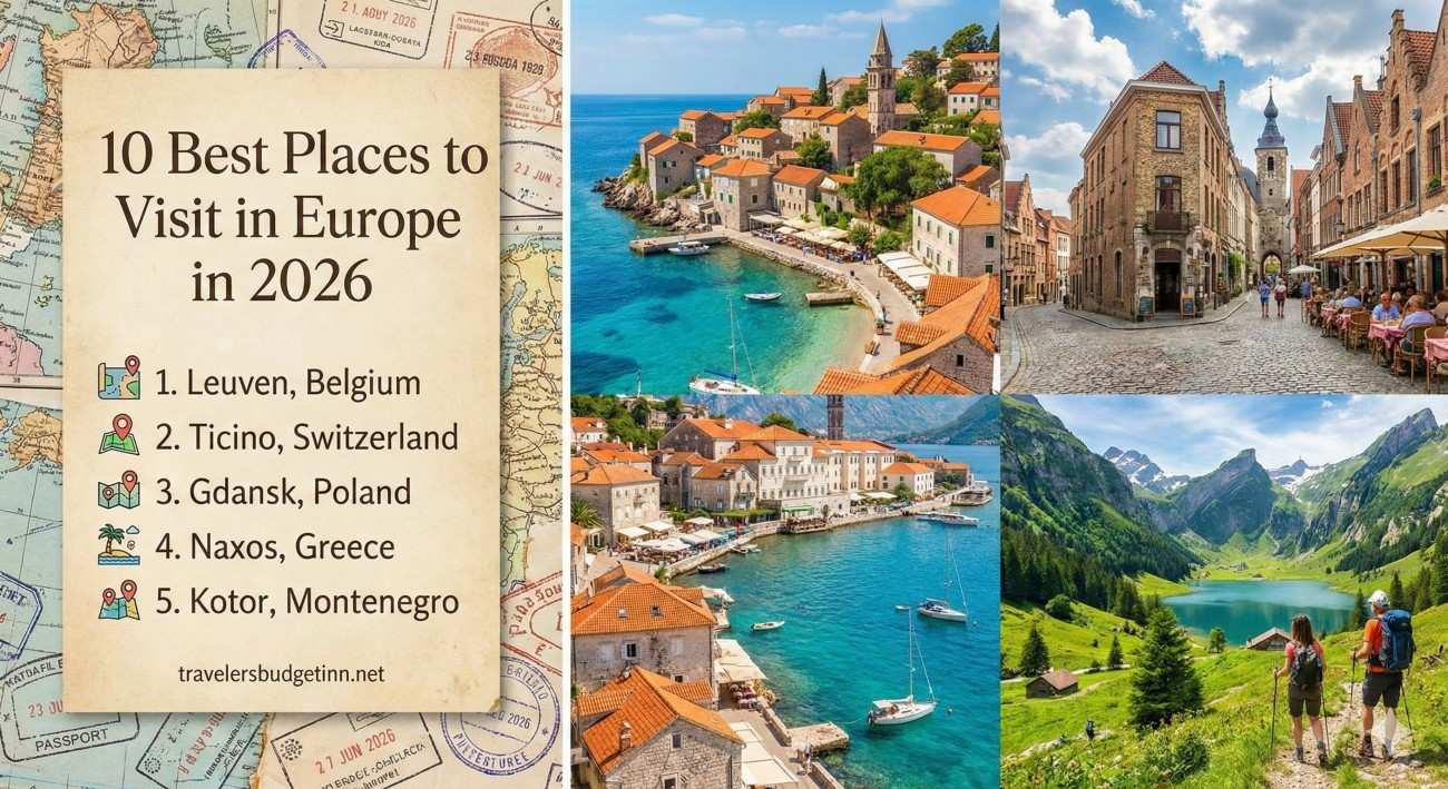 Beautiful view of European city with historic architecture at sunset